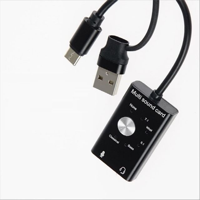 2in1 멀티 사운드 카드 USB-C타입 A타입 외장형 오디
