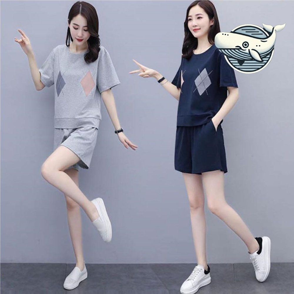 캐주얼 다이아 훈련 상하의 여름 복장