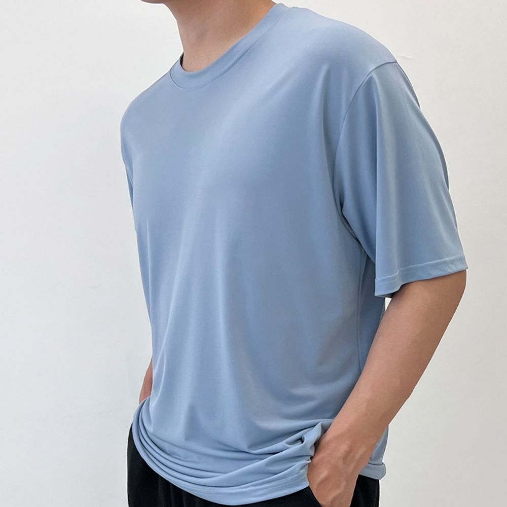 남성 라운디티 여름용티 무지 메쉬티셔츠 반팔티