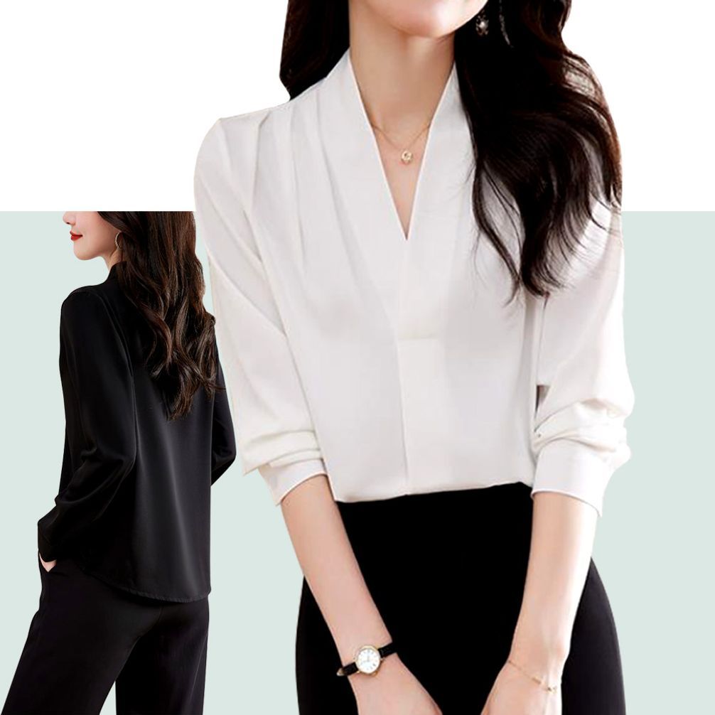 검정블라우스 블랙블라우스 여자블라우스 정장셔츠