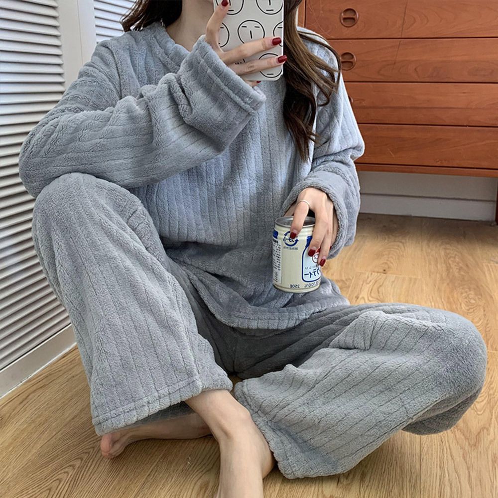 극세사 여성 잠옷 극세사잠옷 상하의 세트 -0