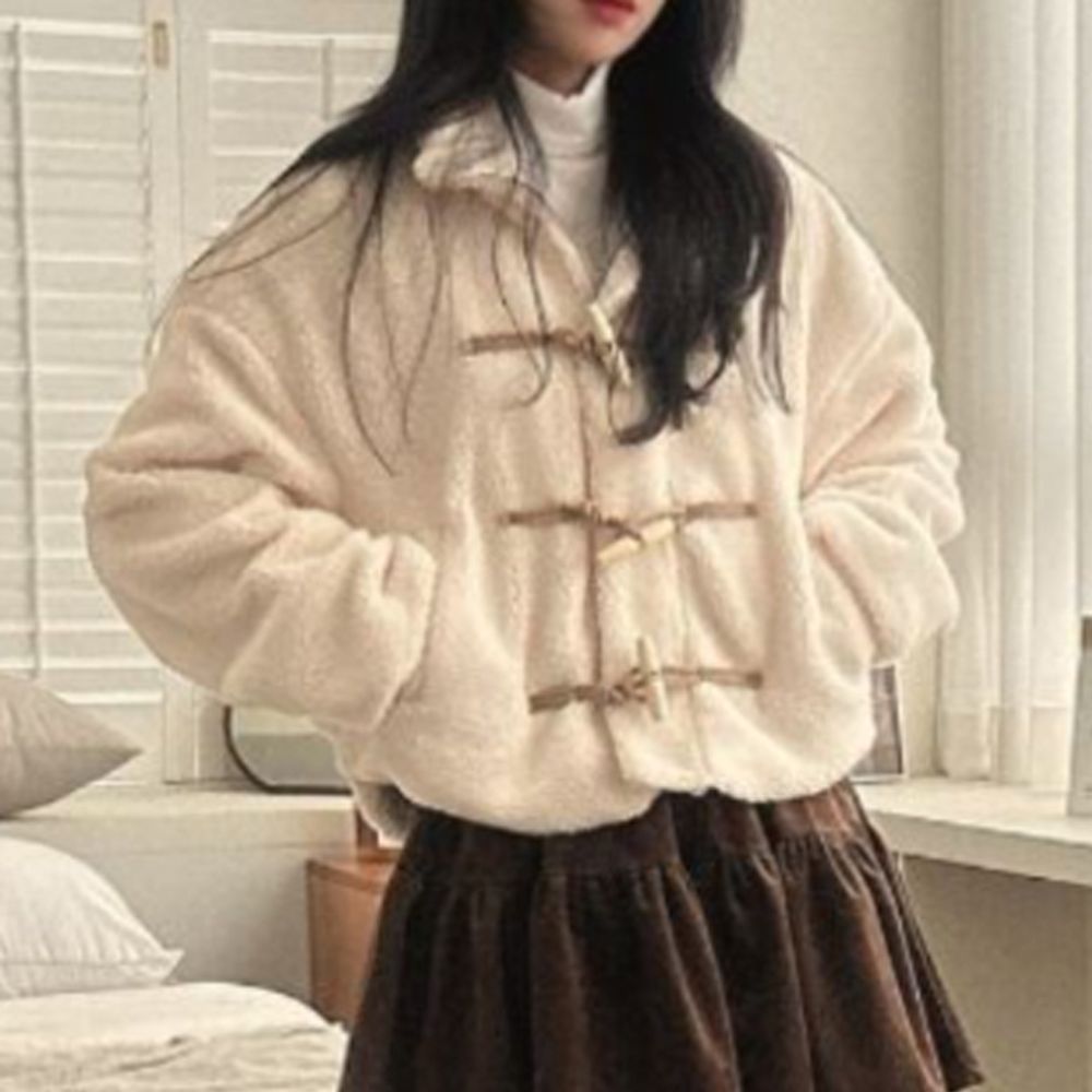 여성 양털 떡볶이 숏자켓 1P 간절기 뽀글이 아우터