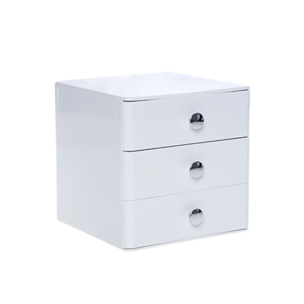3단 화장대 화장품 수납함 정리함 16.7x17.6cm 1개 WH