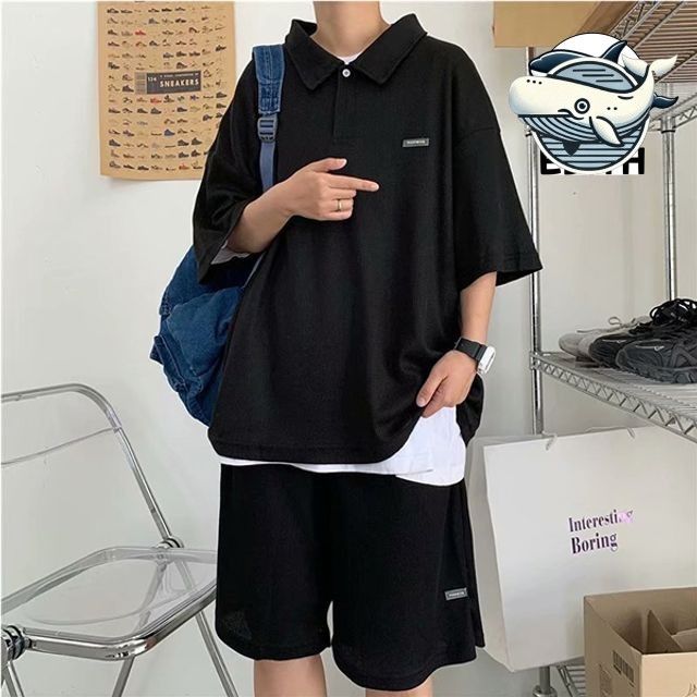 여름 필수 남성 투피스 카라티 루즈핏 반팔