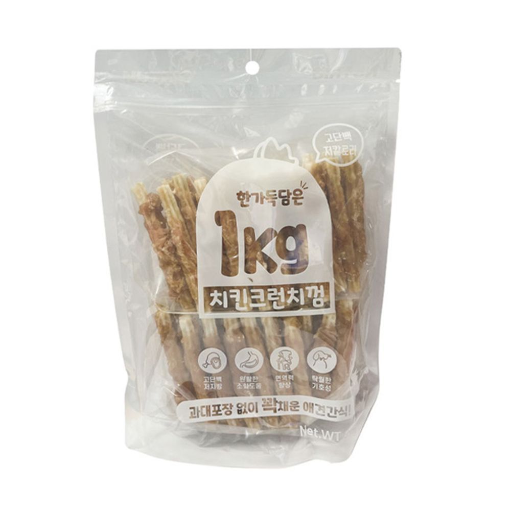 강아지 치킨크런치 간식 일상 1kg 1P 고기말이껌 영양