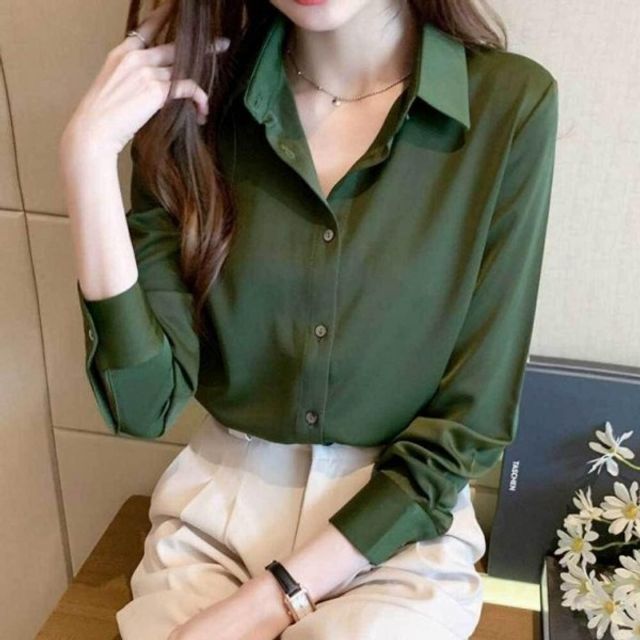 긴팔 베이직 여자 셔츠 블라우스 올데이 직장인 데일