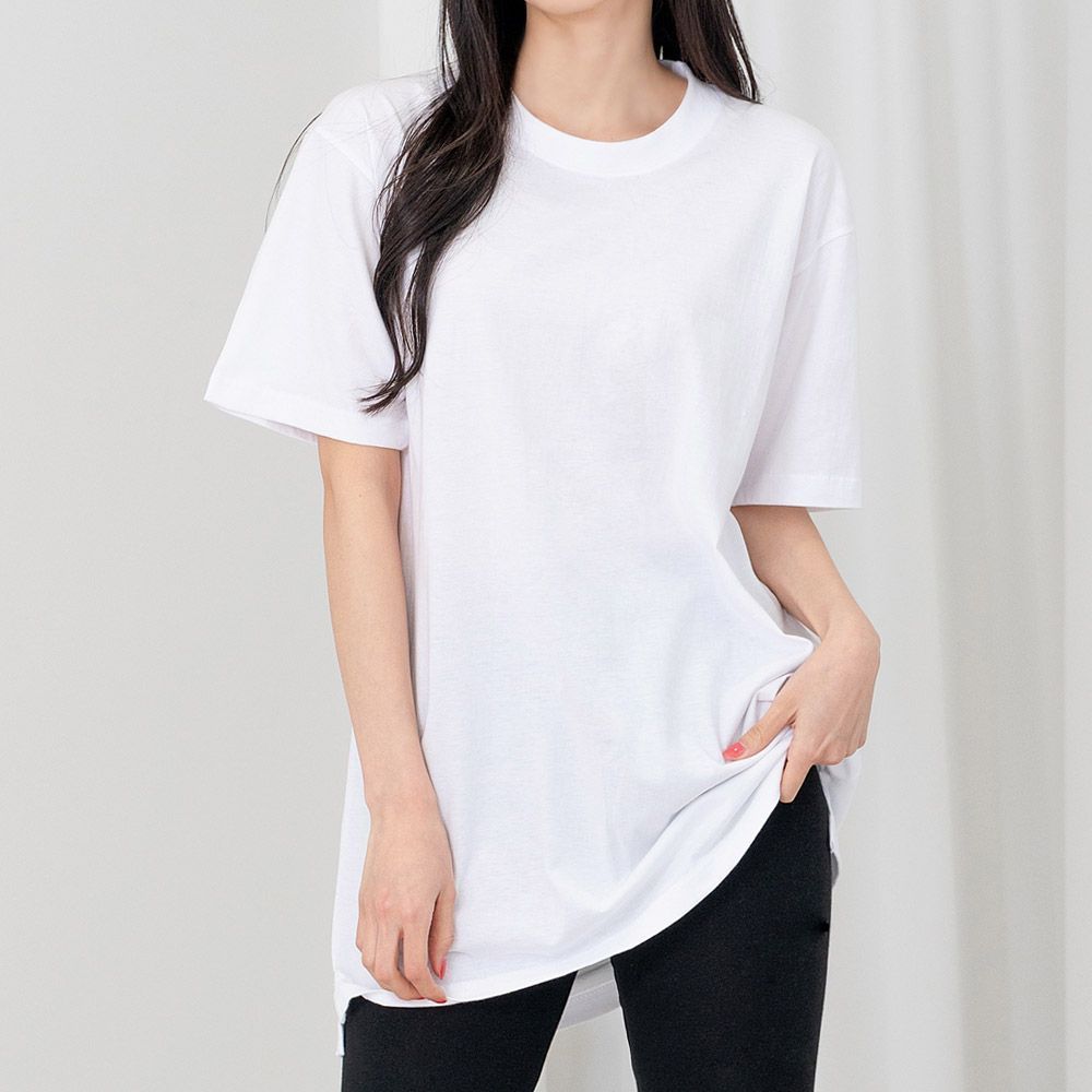 여자롱반팔면티 반팔 티셔츠 여성상의 여자상의