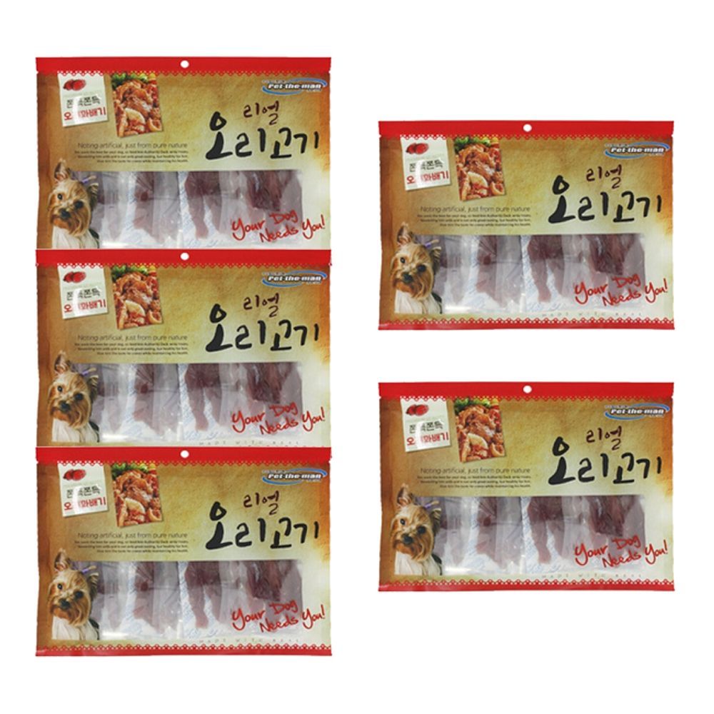 강아지 쫀득 리얼 일상 오리 꽈배기 300g 5P 반려견