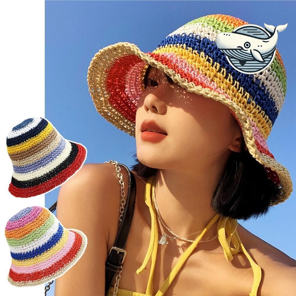 여름 스타일 연출 밀짚 버킷햇 다채로운 색상