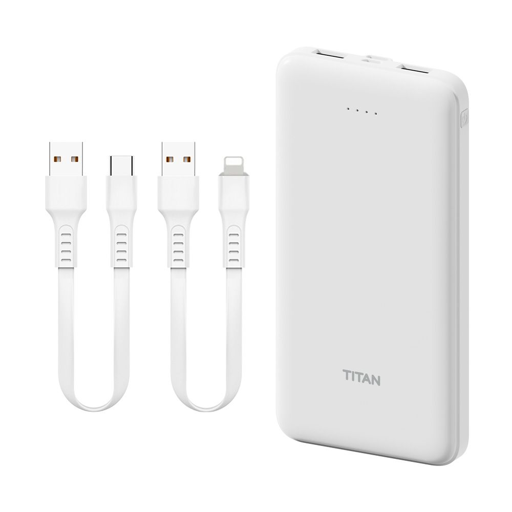 타이탄 슬림듀얼 보조배터리 10000mAh C타입/8 케이블