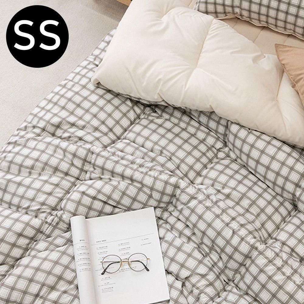 쿠키체크 소프트마이크로 차렵이불 슈퍼싱글 SS브라운