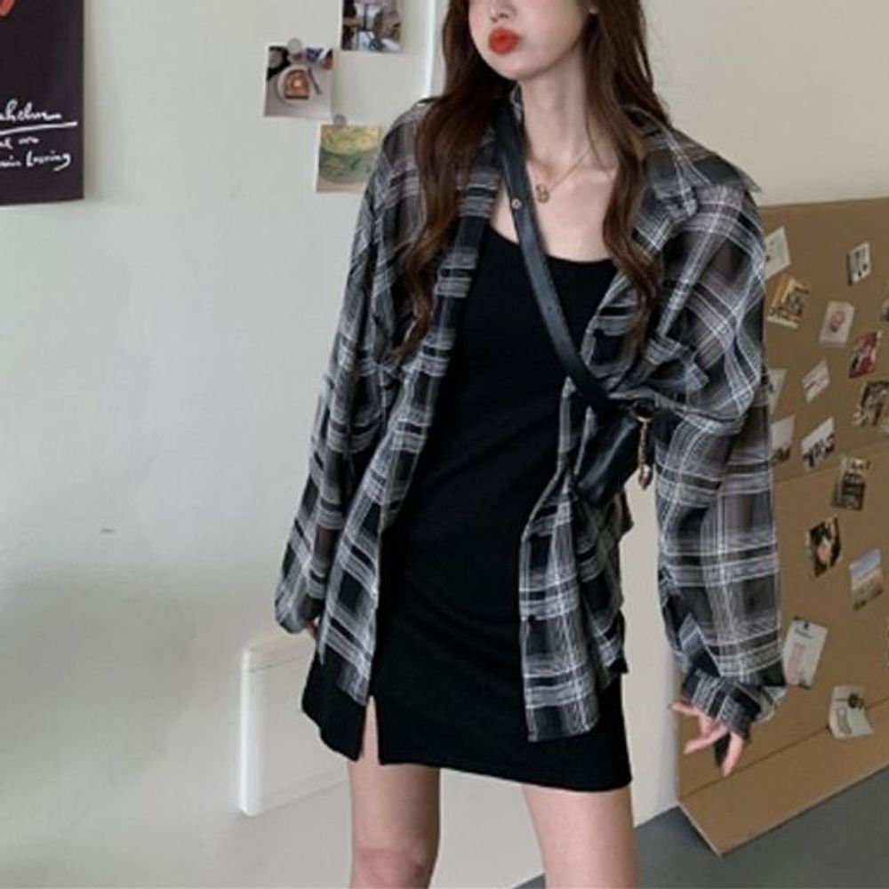 미니원피스세트 체크남방 체크셔츠 체크셔츠코디