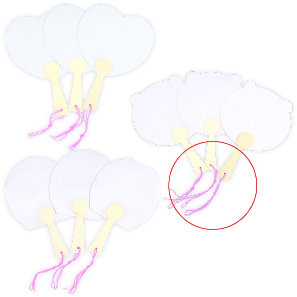 부채만들기 미니부채 (끈부채)-50개 그리기부채 3종