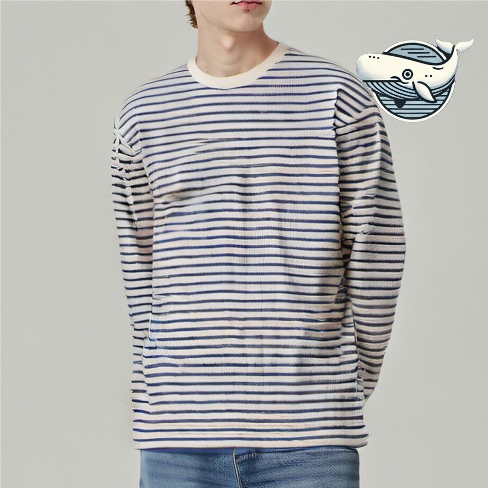 여유로운 스트라이프 긴팔 티셔츠 캐주얼