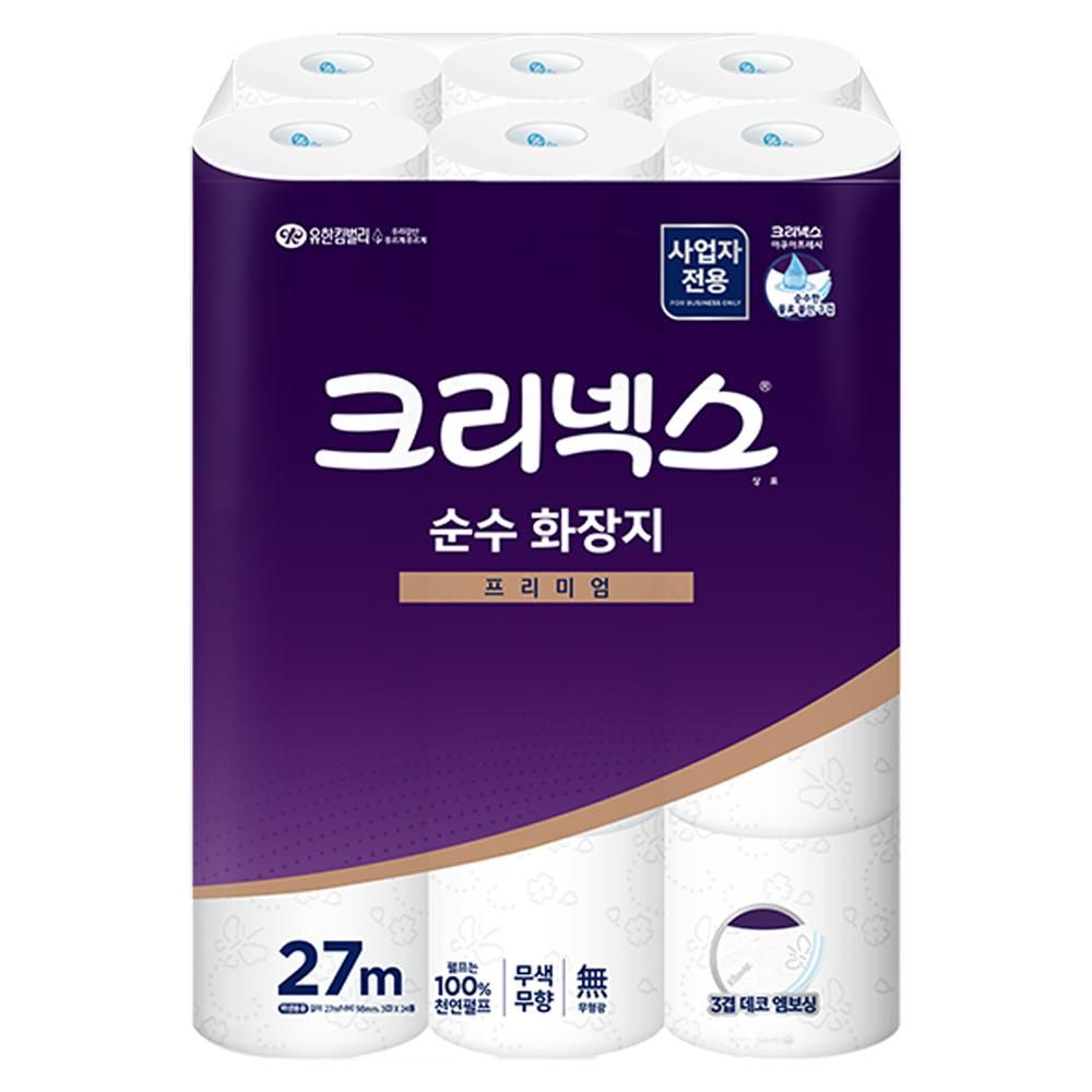 크리넥스 순수 화장지 4518063 두루마리 27M 24롤x2백