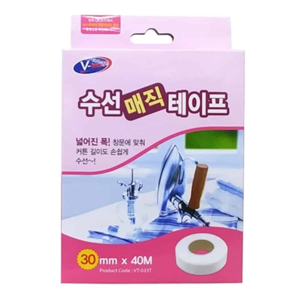 천수선 매직테이프 30m 면테이프 커튼테이프