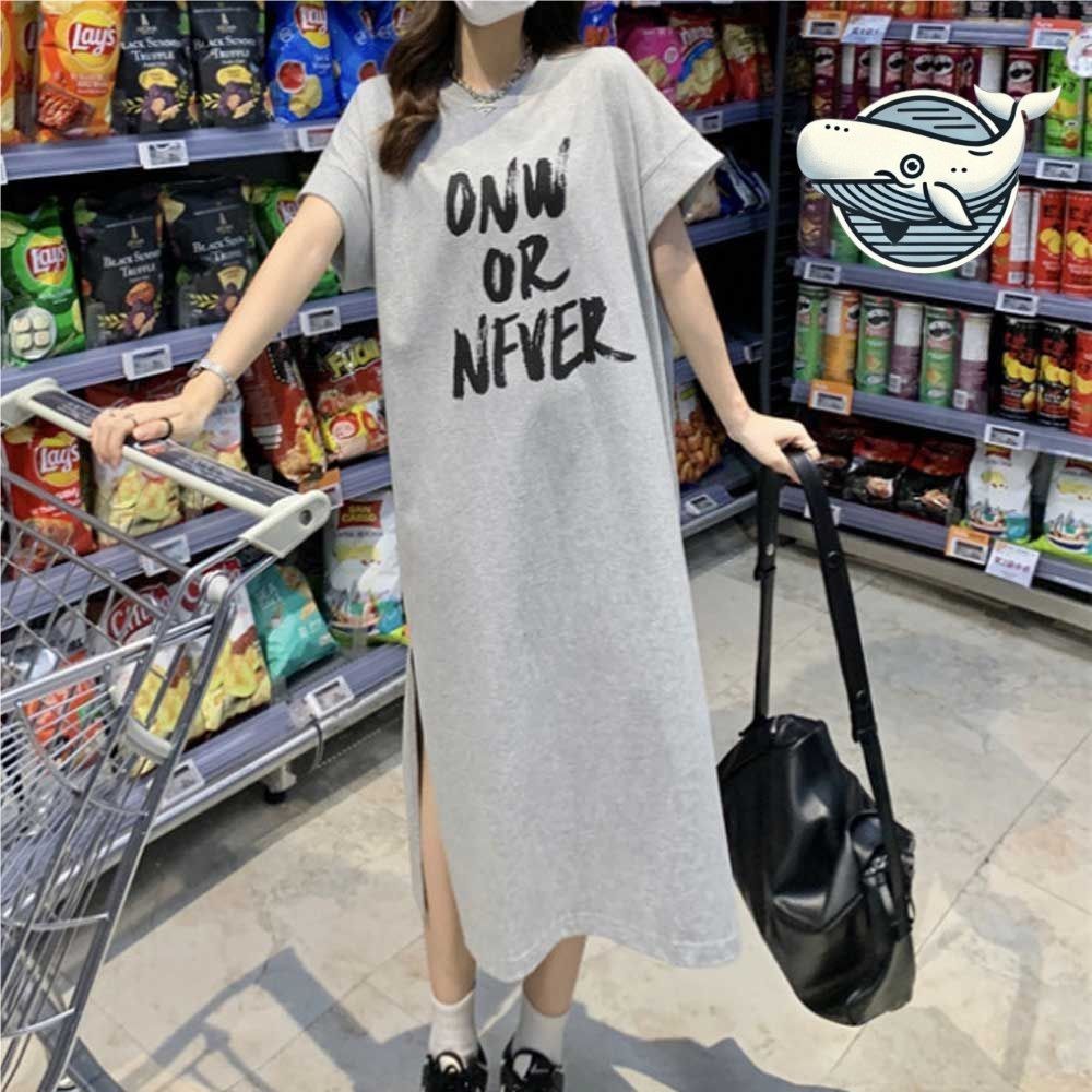 편안한 레터링 롱원피스 홈웨어 여름 나들이룩