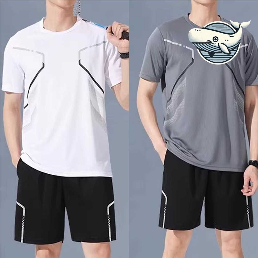편안한 운동복 반팔 반바지세트 남성용 헬스