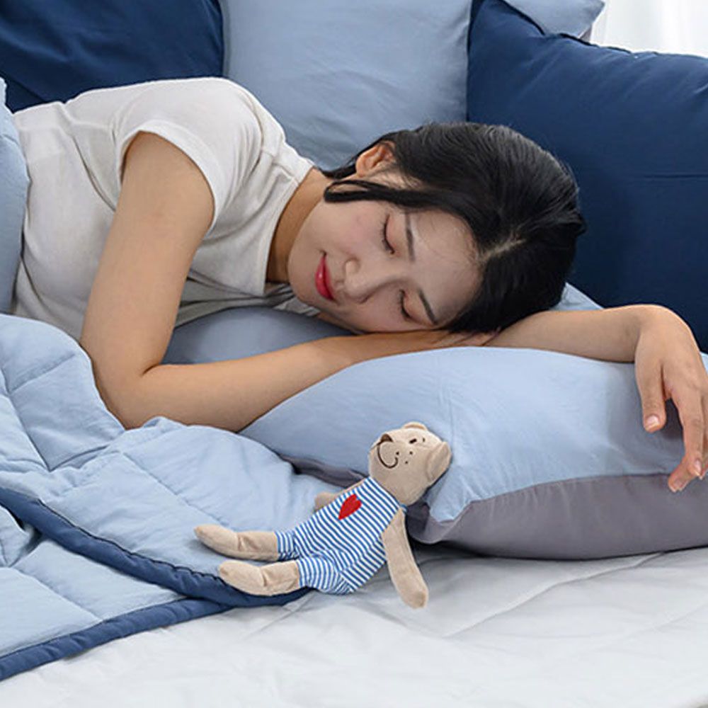 리버서블2 퀸 Q 간절기 이불 베개커버 세트 블루