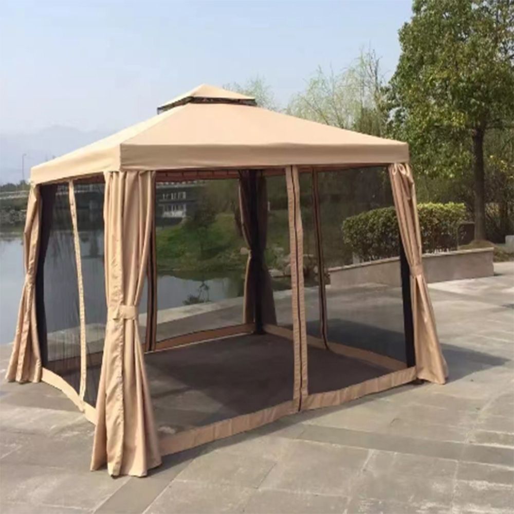베이지 대형 300cmx300cm 야외 그늘막 천막
