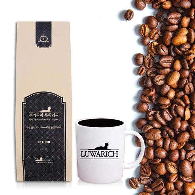 1+1 인도네시아 발효원두 루왁 블랜딩 커피 홀빈 200g