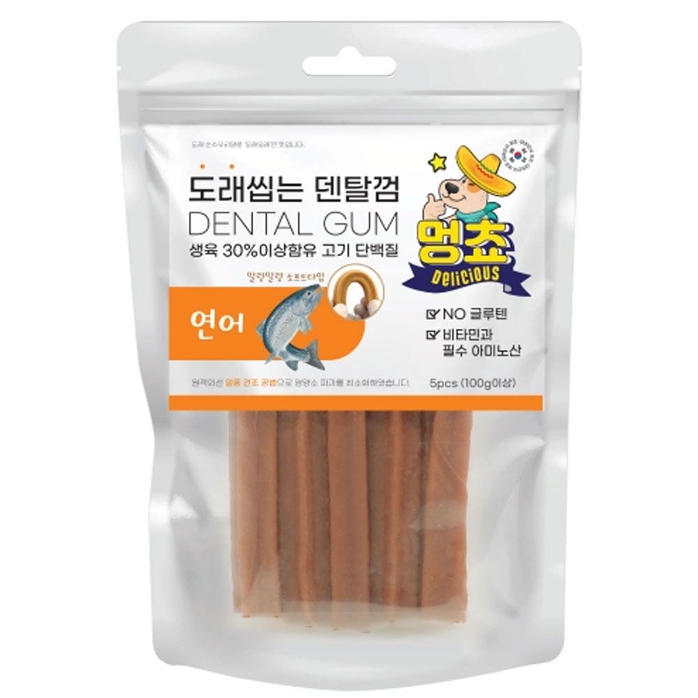 도래씹는 덴탈껌 연어 100g X10개 강아지 소프트 껌