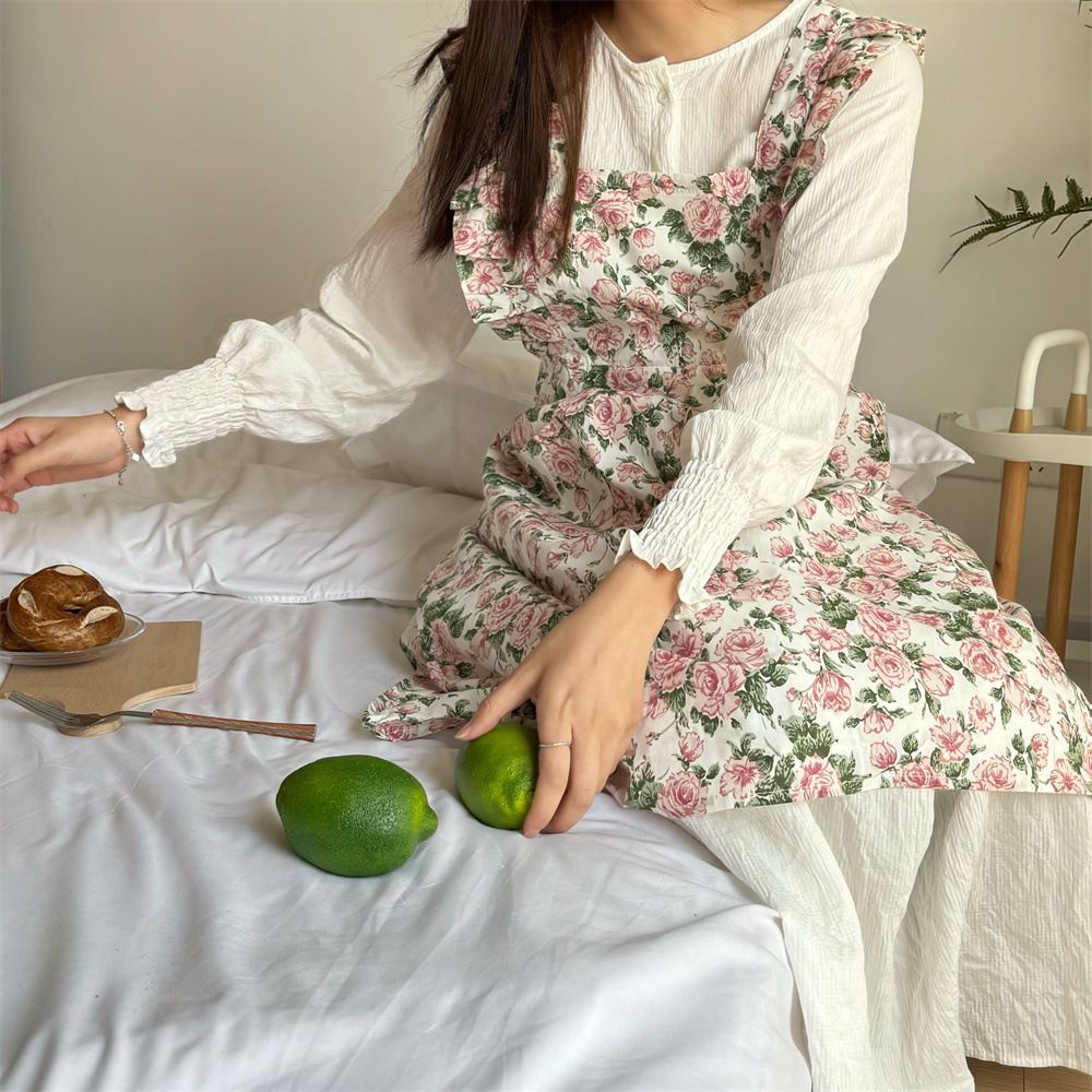 원피스 린넨 앞치마 롱 카페 바리스타 어린이집 꽃집