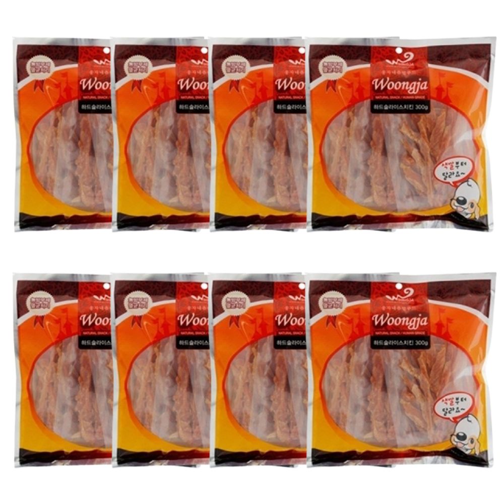 강아지 치킨 하드슬라이스 300g 8P 애견 육포 간식