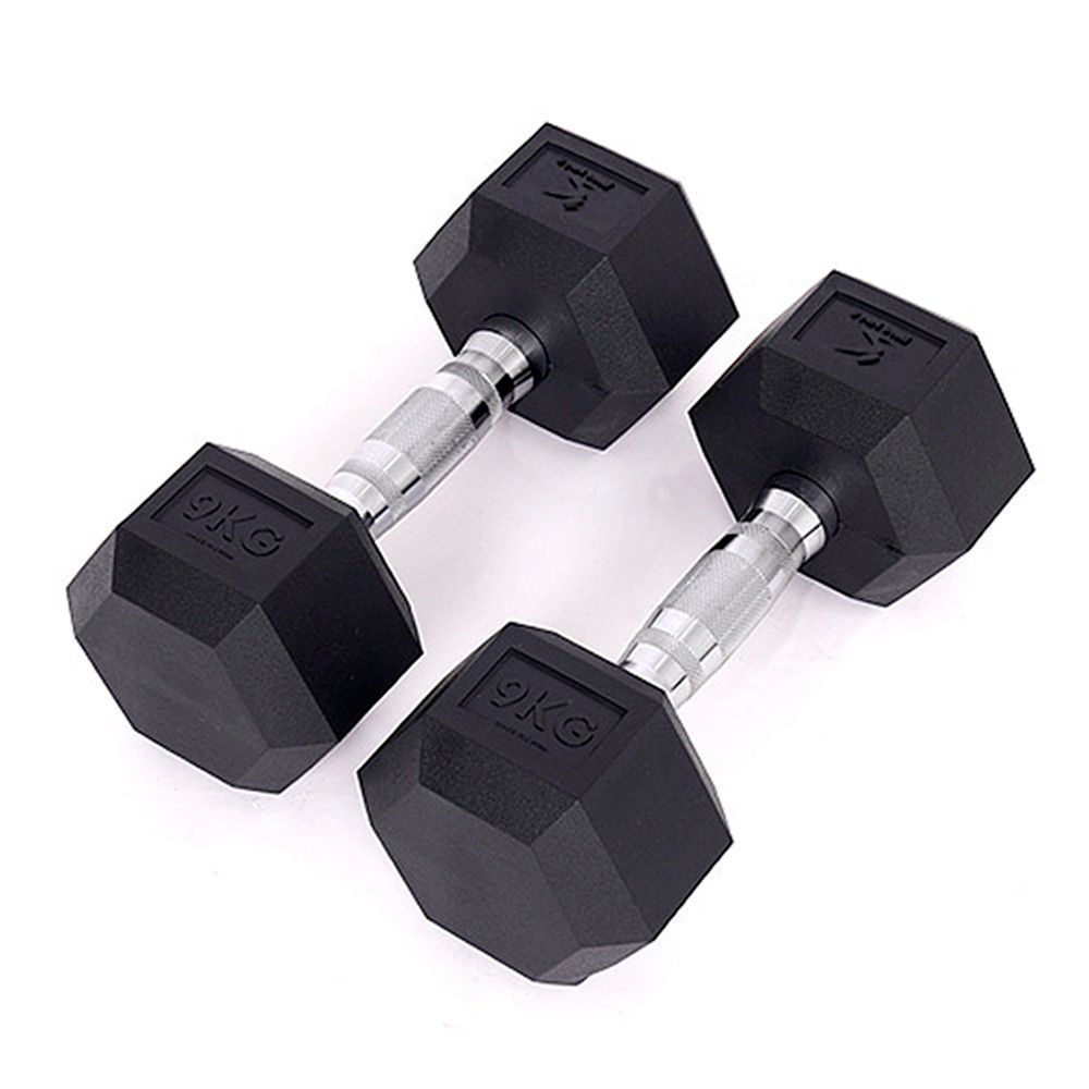아이워너 PEV 육각 아령 덤벨 9kg x 2개 세트 헬스용
