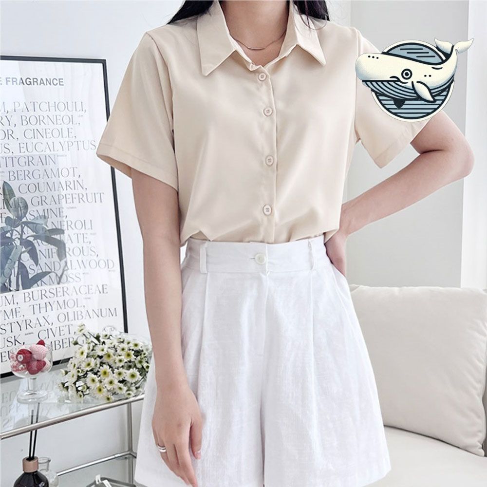 이탈리아 감성 데일리 반팔 셔츠 세련된 실키