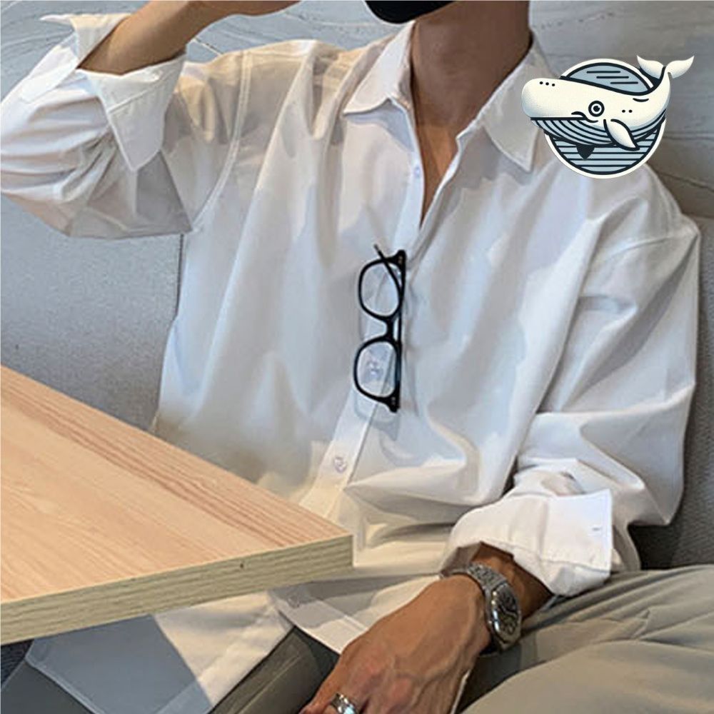캐주얼 정장 옷차림에 적합한 남자 화이트 셔츠