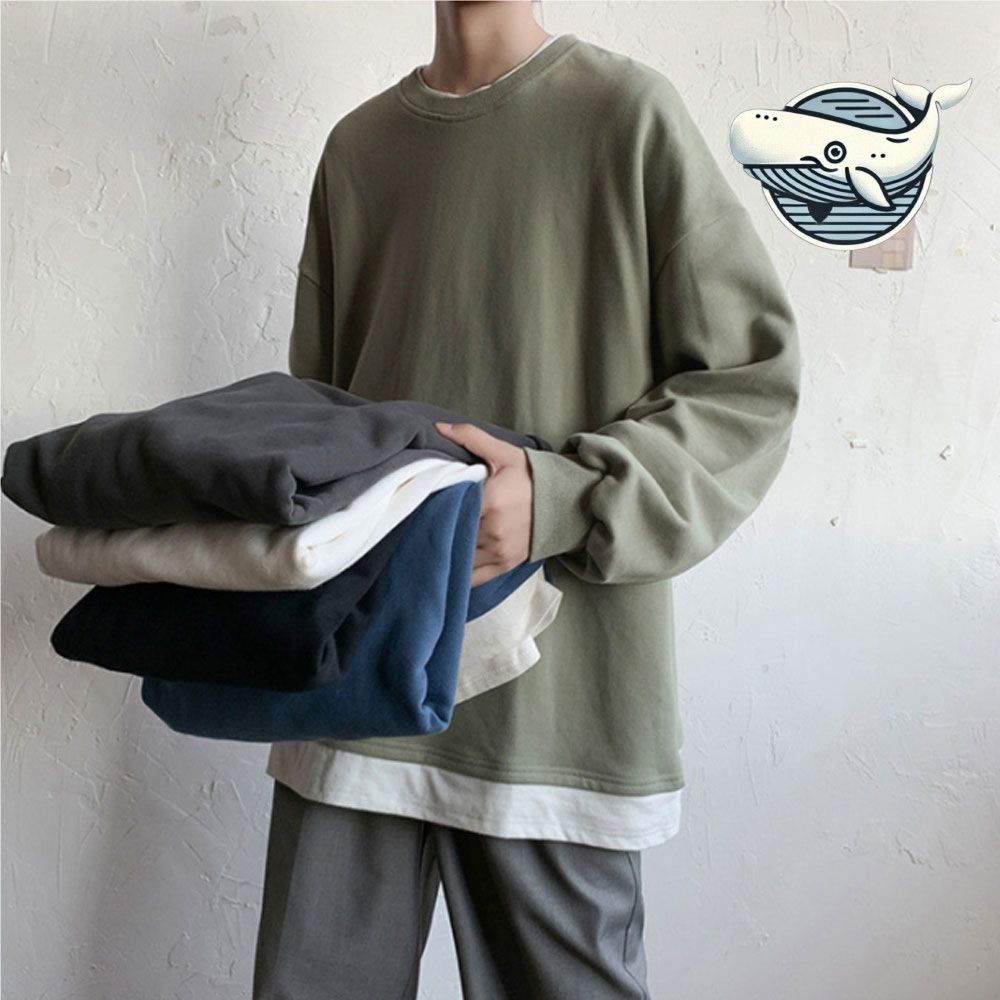 부드러운 오버핏 라운드넥 티셔츠 여름 데일리