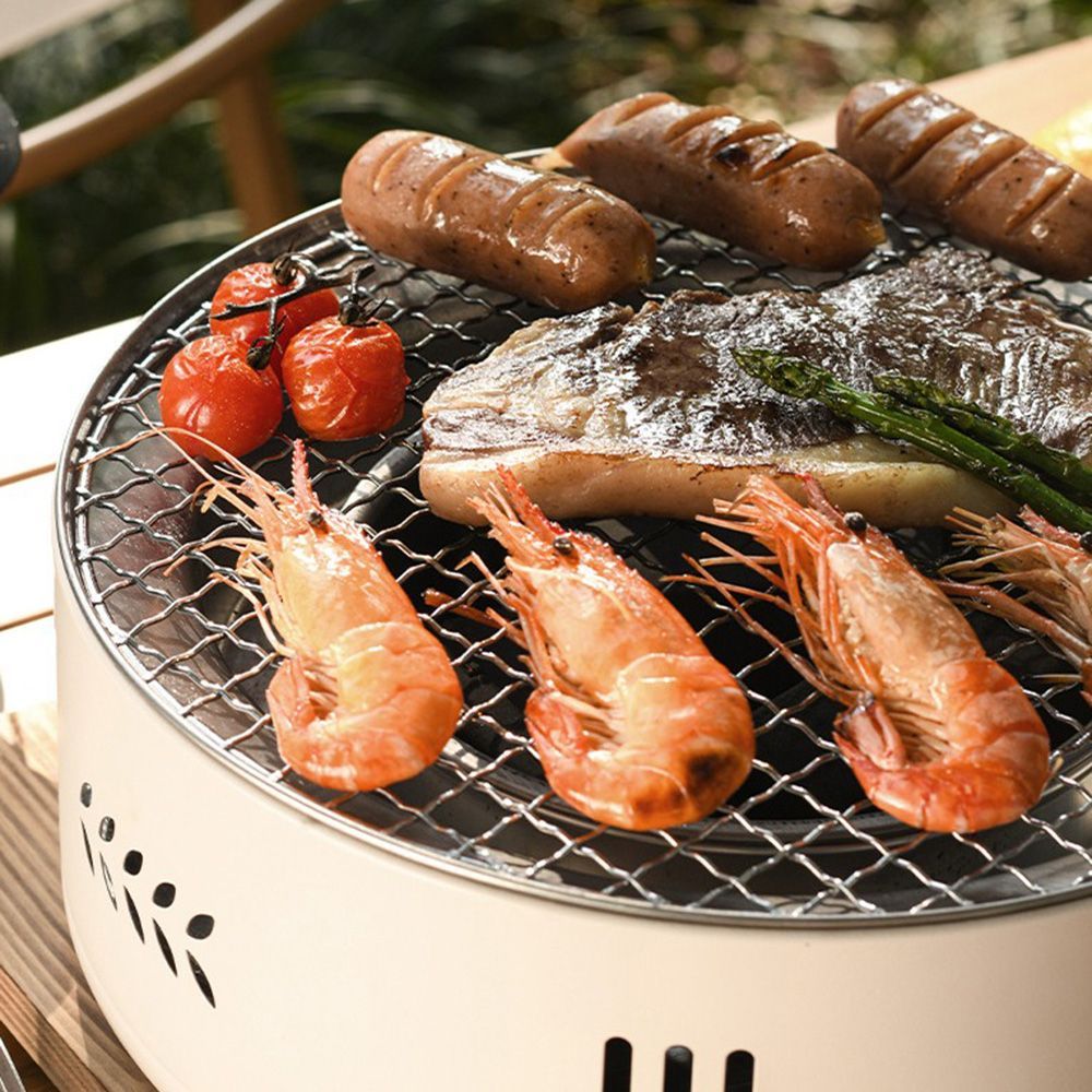 캠핑 그릴 숯불 화로 아이보리 물받이 바베큐그릴