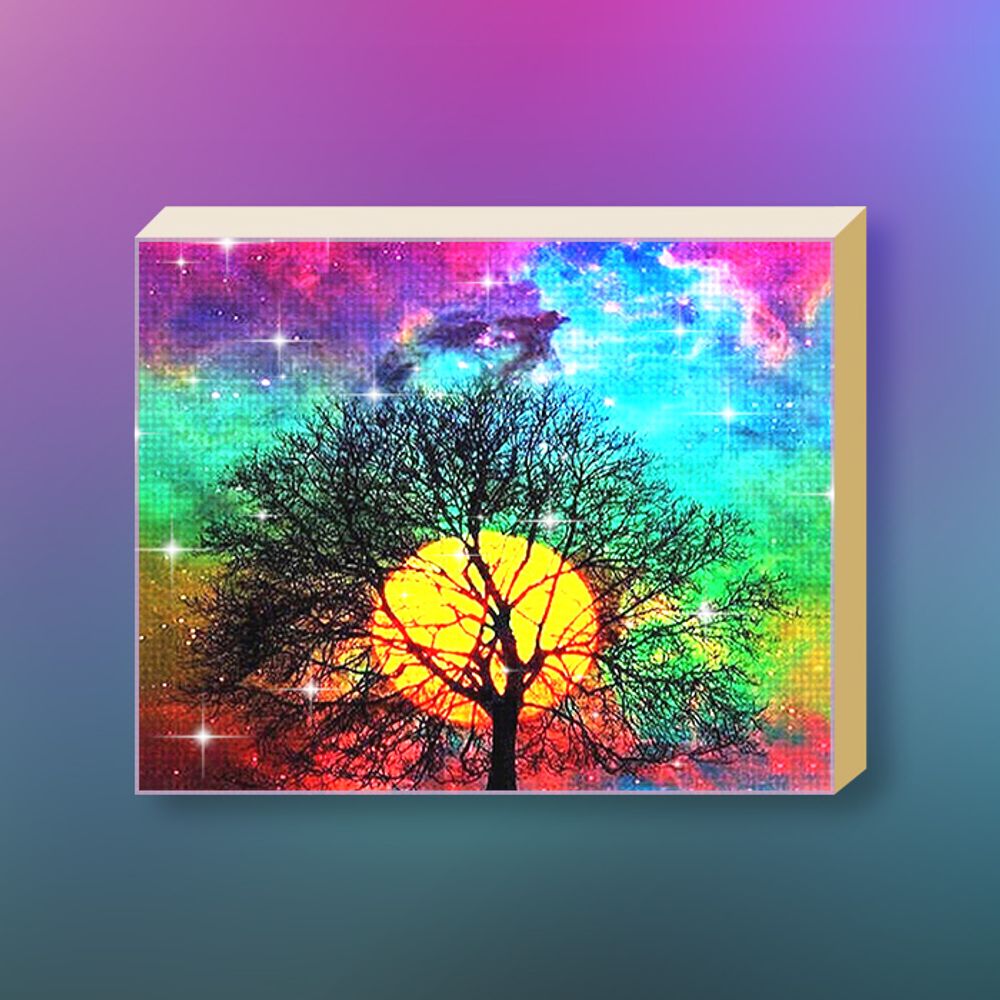 레인보우 하늘 (캔버스) 보석십자수 40x50