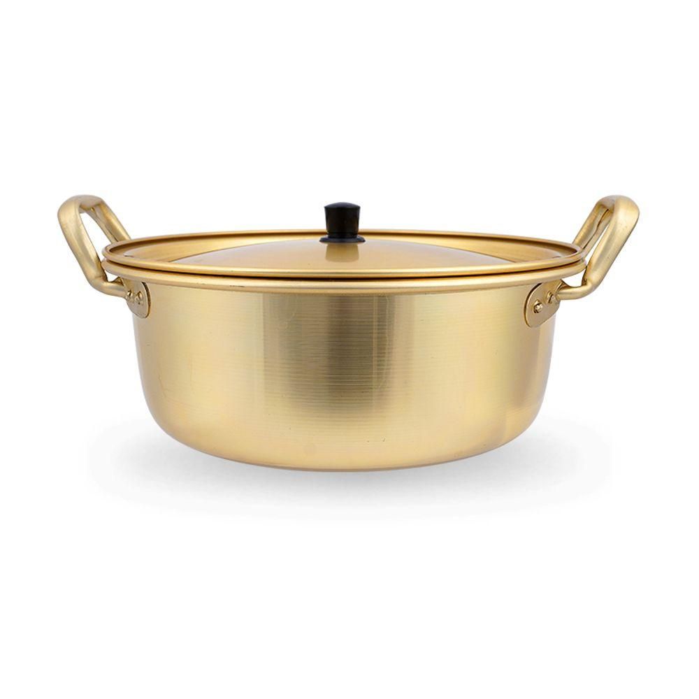 국산 업소용 찌개냄비 노란 양수 양은 냄비 28cm
