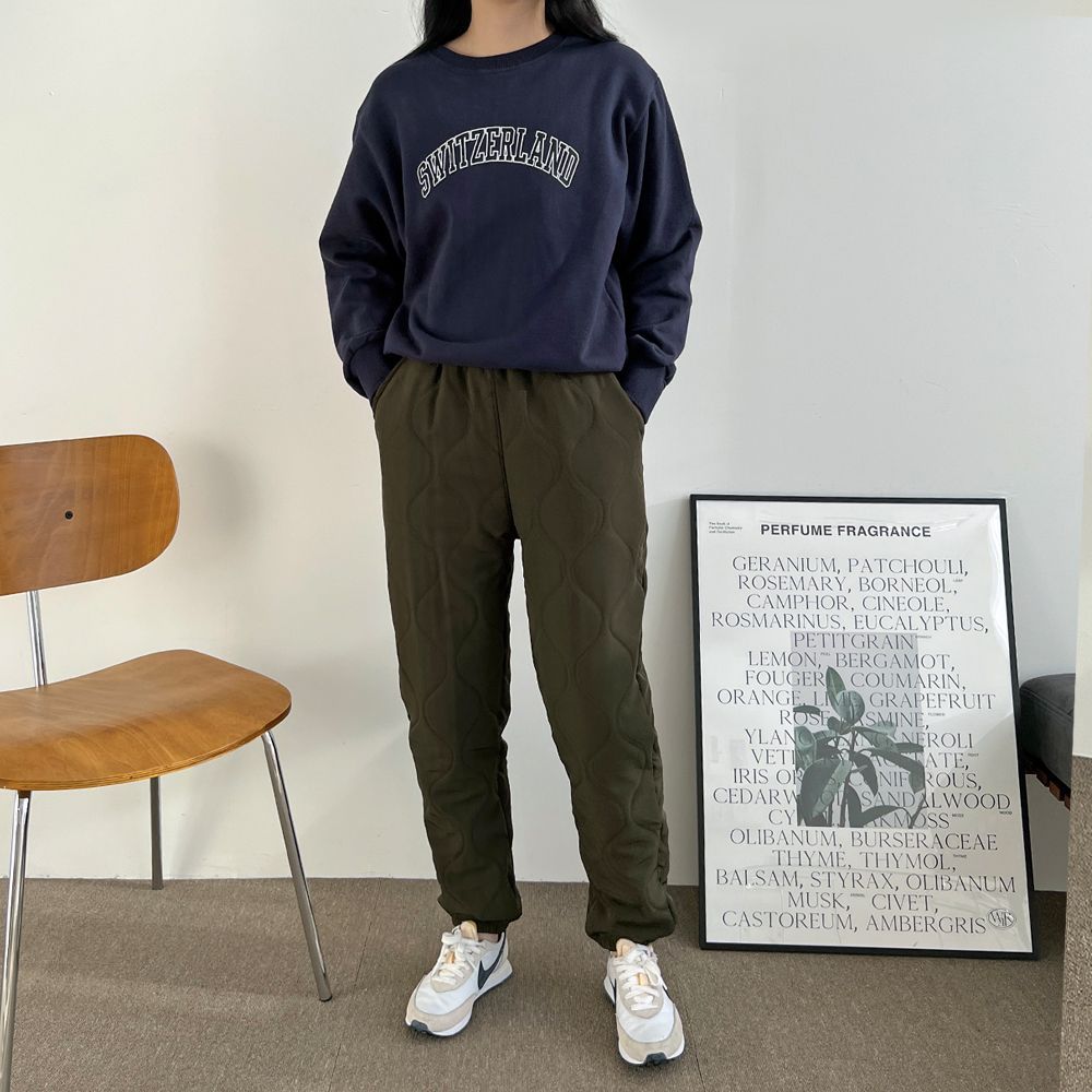 코타 인기 여자 퀼팅 조거 패딩바지 추천