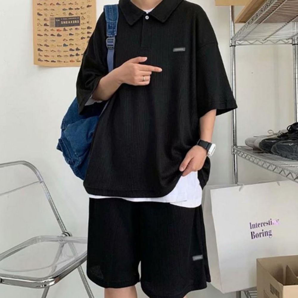 남성 데일리 반팔 반바지 세트 남자 츄리닝복 카라 여