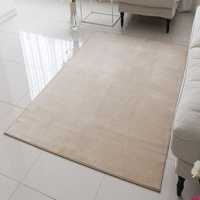슈마켓 와플 극세사 카페트 러그 베이지100X150