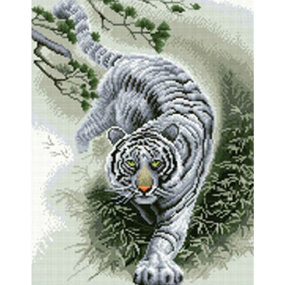 백호 (캔버스) 보석십자수 40x50