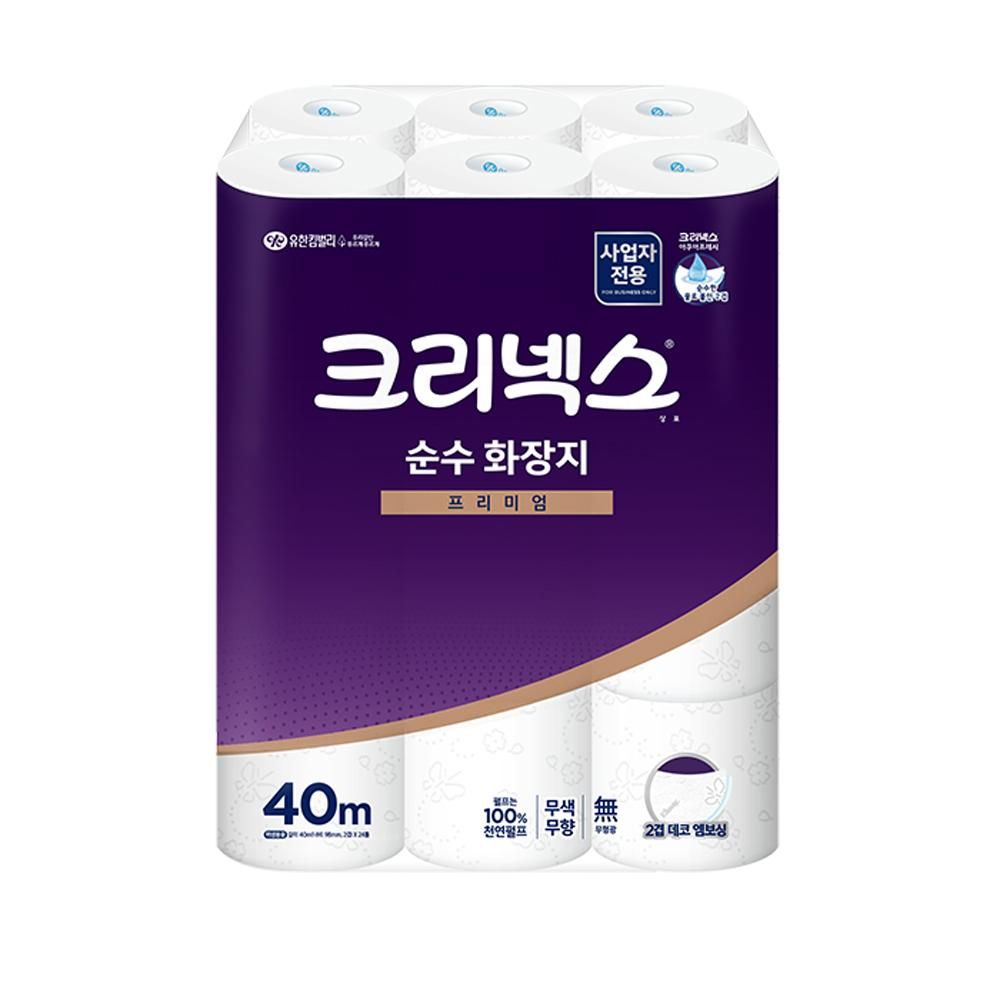 크리넥스 순수 화장지 4517462 두루마리 40M 24롤x3백