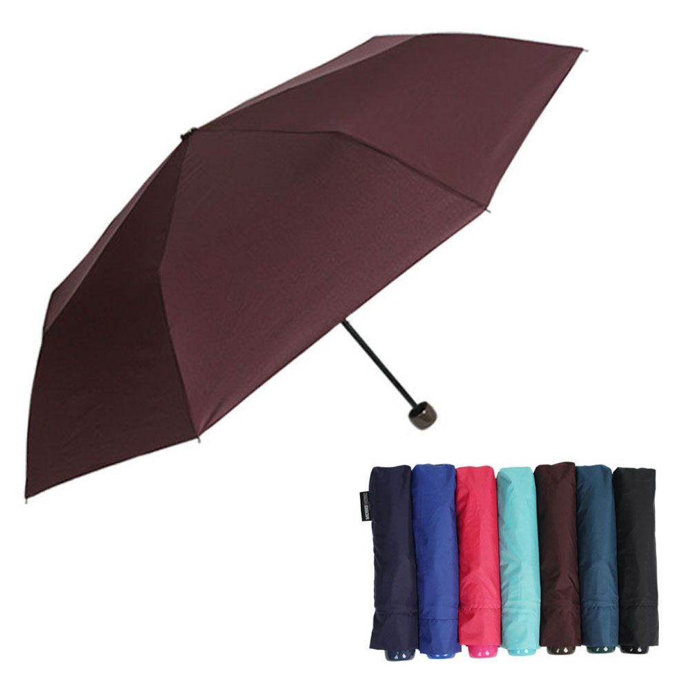3단 수동 폰지 솔리드 컬러 접이식 우산 단우산 랜덤