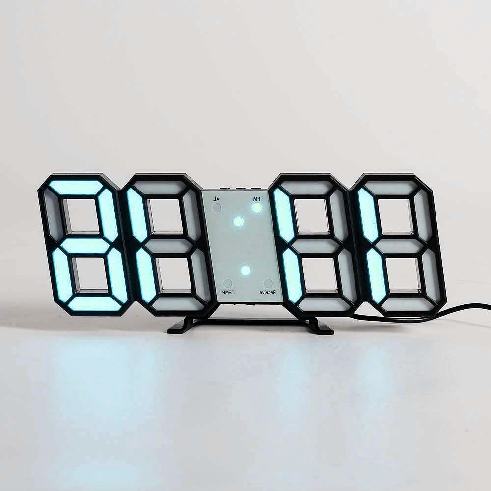 LED 스마트 벽시계 블랙그린 날짜 스탠드 모던 화장대