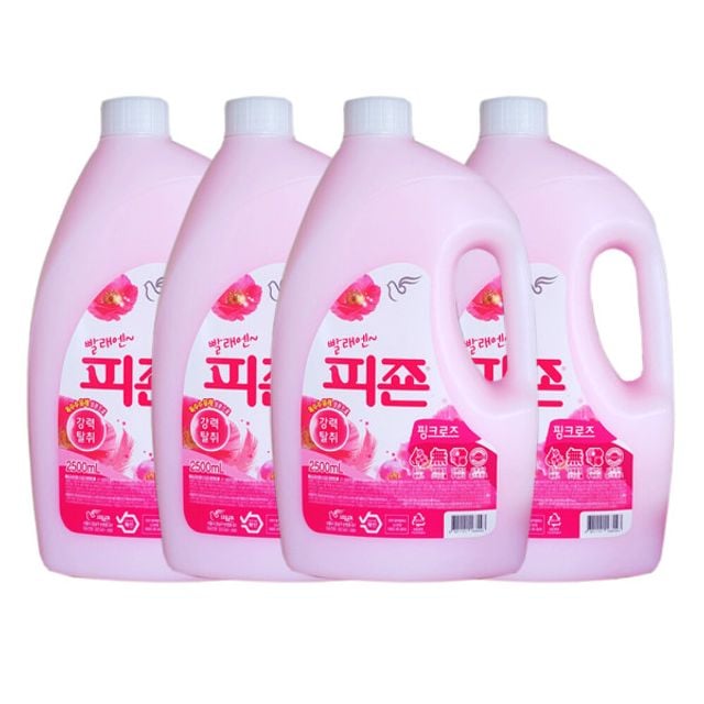 피죤 섬유유연제 핑크로즈(용기) 2500ml 4개