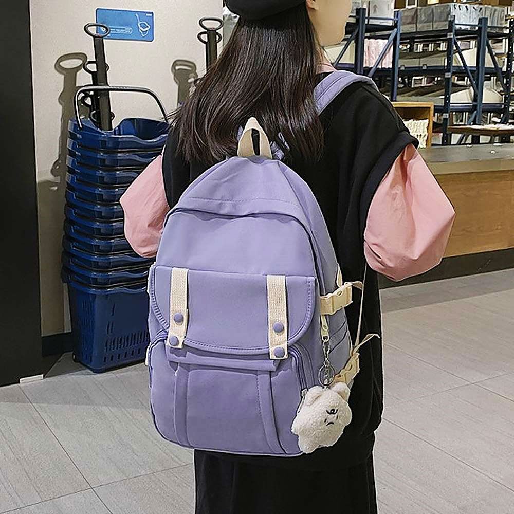 학생 백팩 퍼플 직장인 쿠션 MT 배낭