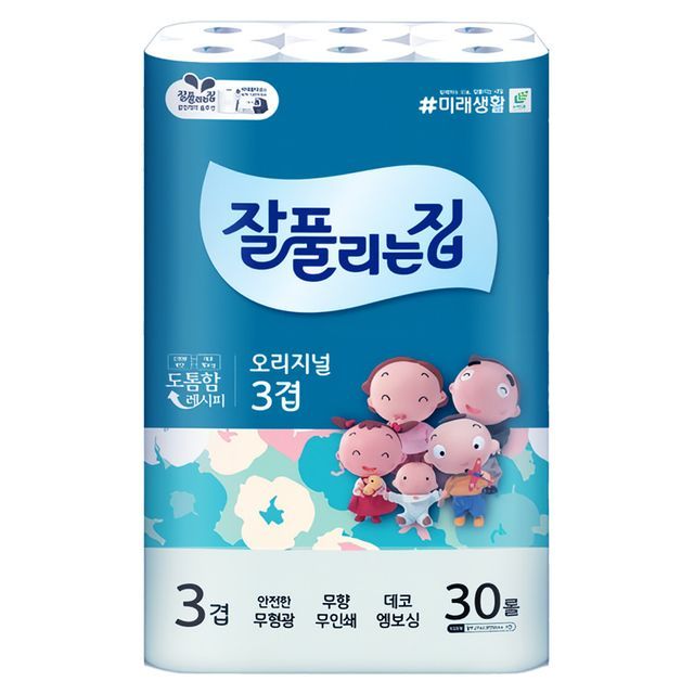 잘풀리는집 오리지널 3겹 롤 화장지 30롤 휴지