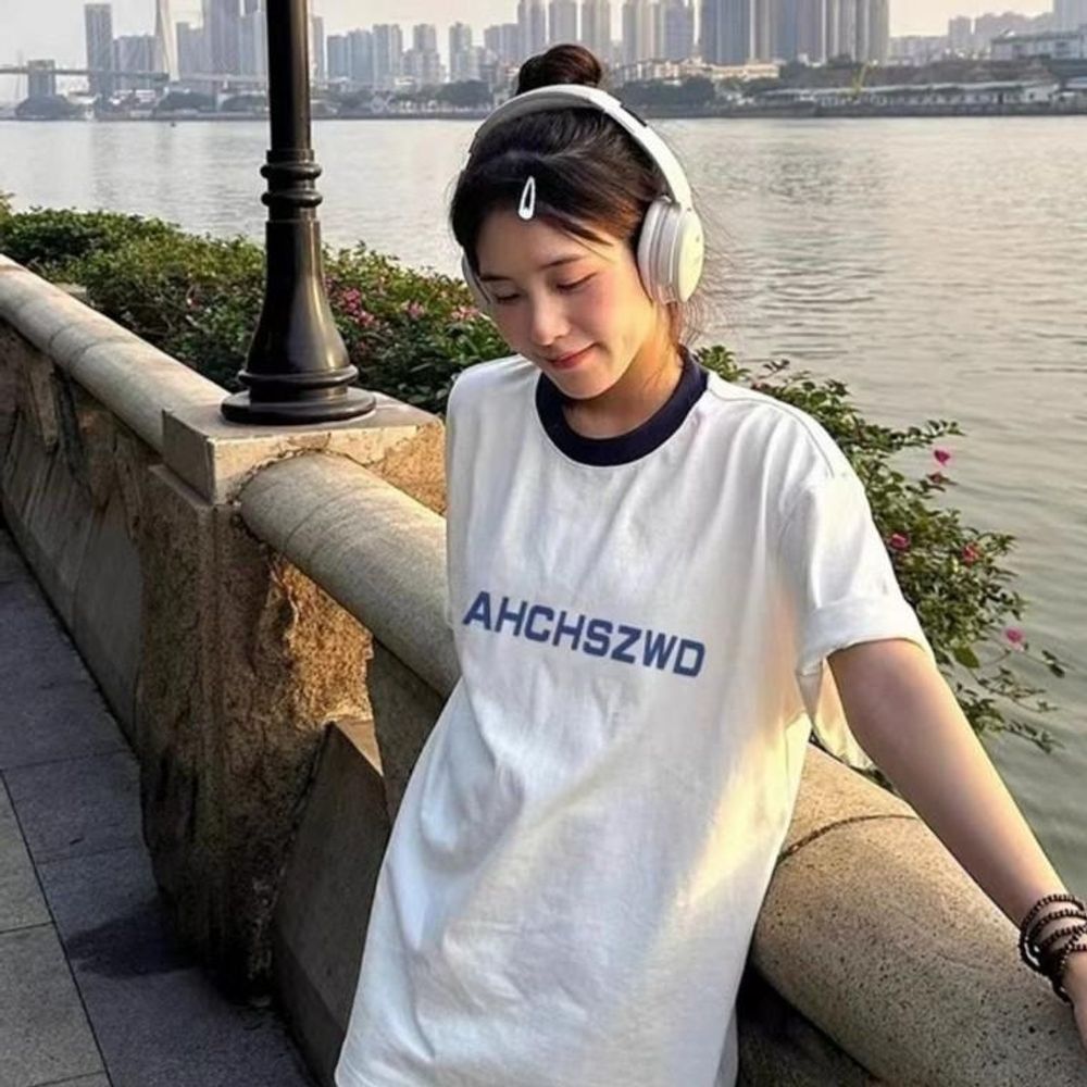 박시핏 여성 반팔 티셔츠 루즈핏 여자 여름 반팔티 오