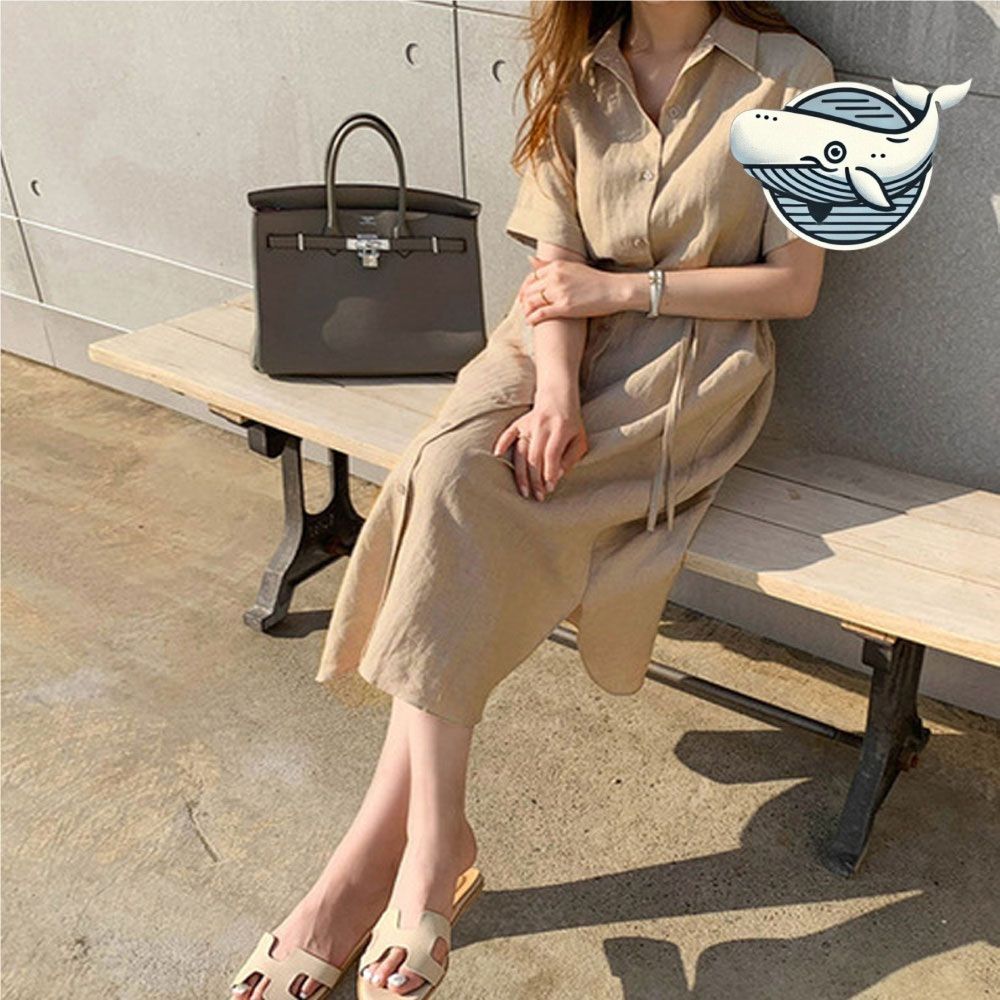 여성 린넨 셔츠 롱원피스 반팔 데일리
