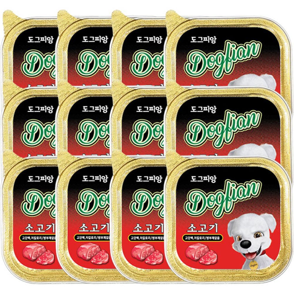 강아지캔 100g 소고기 일상 12P 반려견 애견 저칼로리