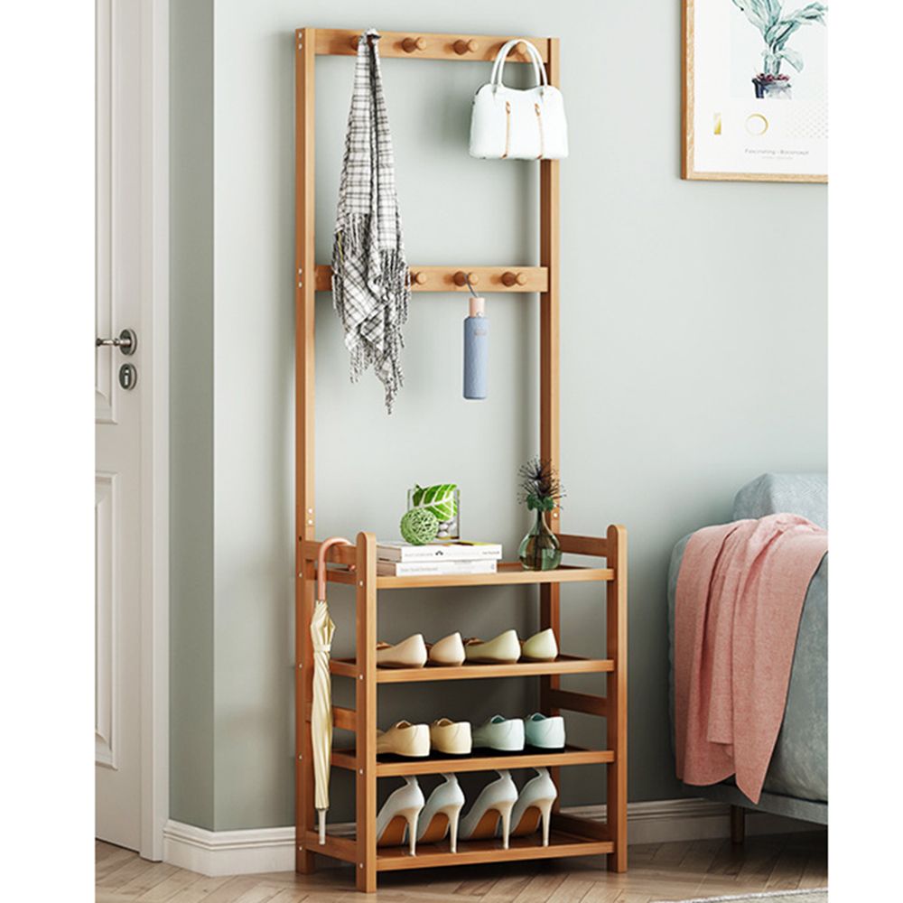 오크 70cm 후크 대나무 신발장 옷걸이 4단