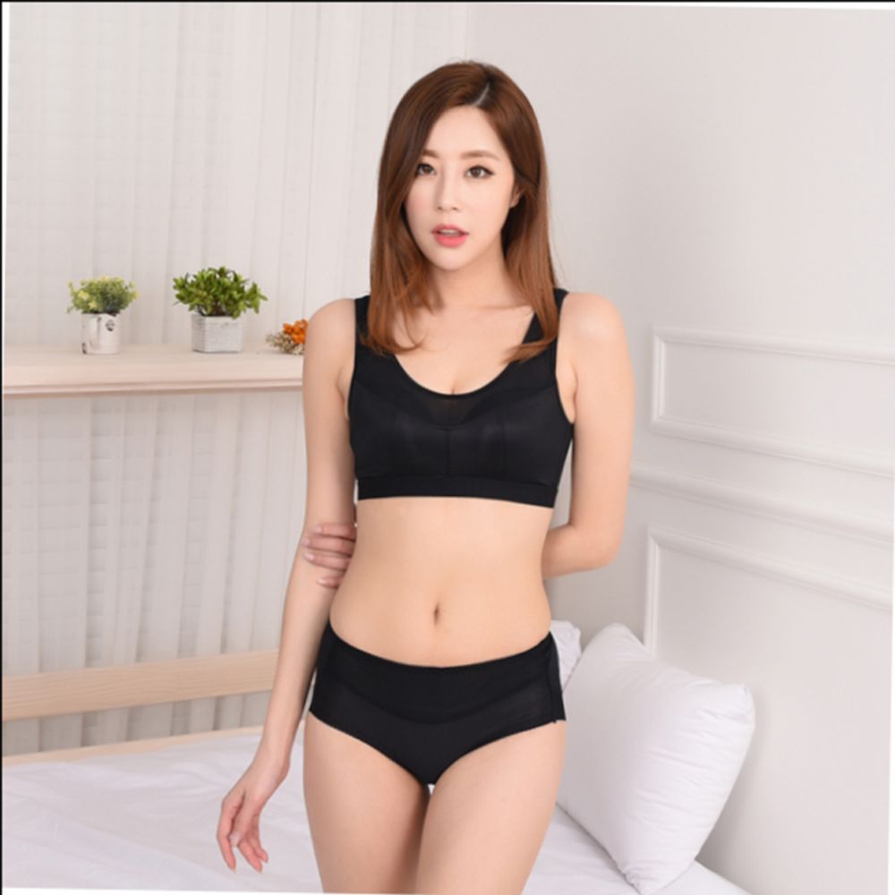 노와이어 런닝브라팬티세트 브라팬티 속옷선물 부분망